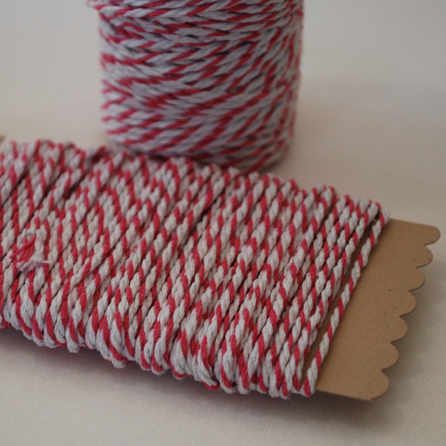 Bakers Twine 8 Ply - 10m - Pink and White Il_570xn