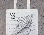 New England Neptune Sea Shell - Khaki Cotton Canvas Tote Bag