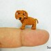 Miniature Brown Dachshund Dog - Teeny Tiny Dollhouse Crochet Pet