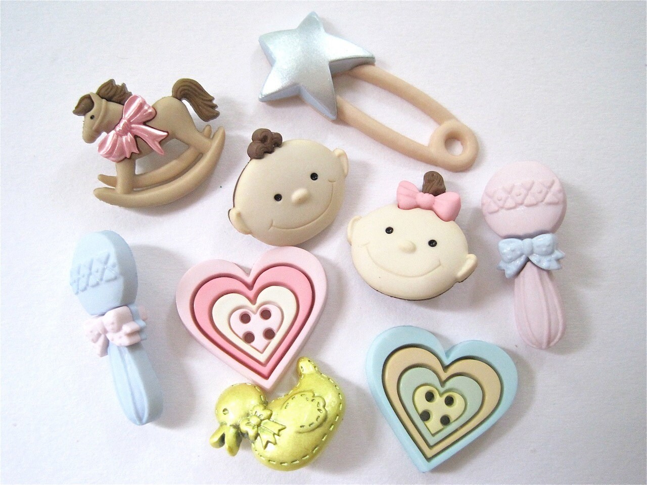 Baby Craft Novelty Embellishment Buttons by FireflyCabin on Etsy