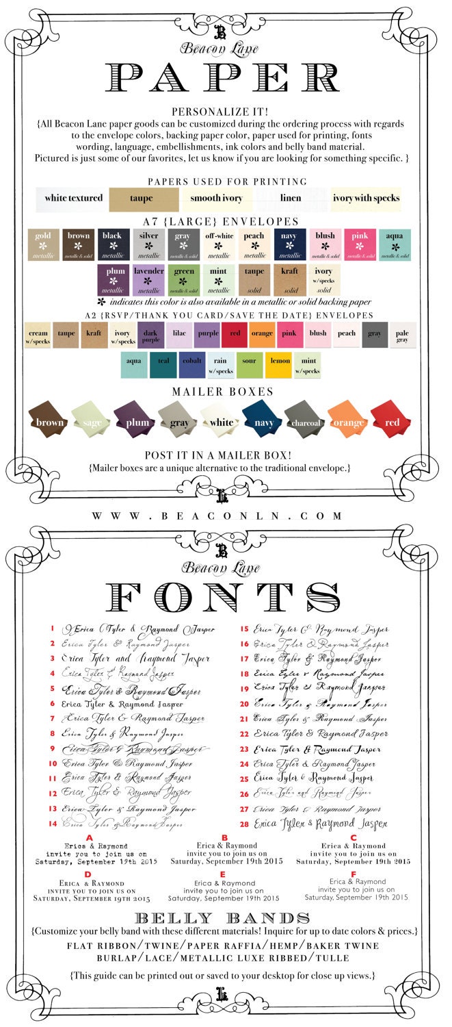 Our Story - Newspaper Wedding Invitation Pocket Fold  - Black, White, Taupe, Hot Pink - Purchase for a Sample