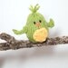 Bird Mobile - Ornament - Baby Nursery - Waldorf - Natural Fibers - Merino - Wool - Woodland - Green - Yellow