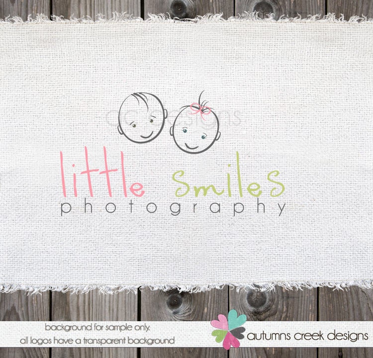 Premade Logo Design Babies Children Illustration Shop Logo Watermark Design-NEVER RESOLD OOAK