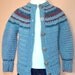 Baby Alpaca Fair Isle Sweater size 3T-4T Light Teal Soft Unisex Natural Warm