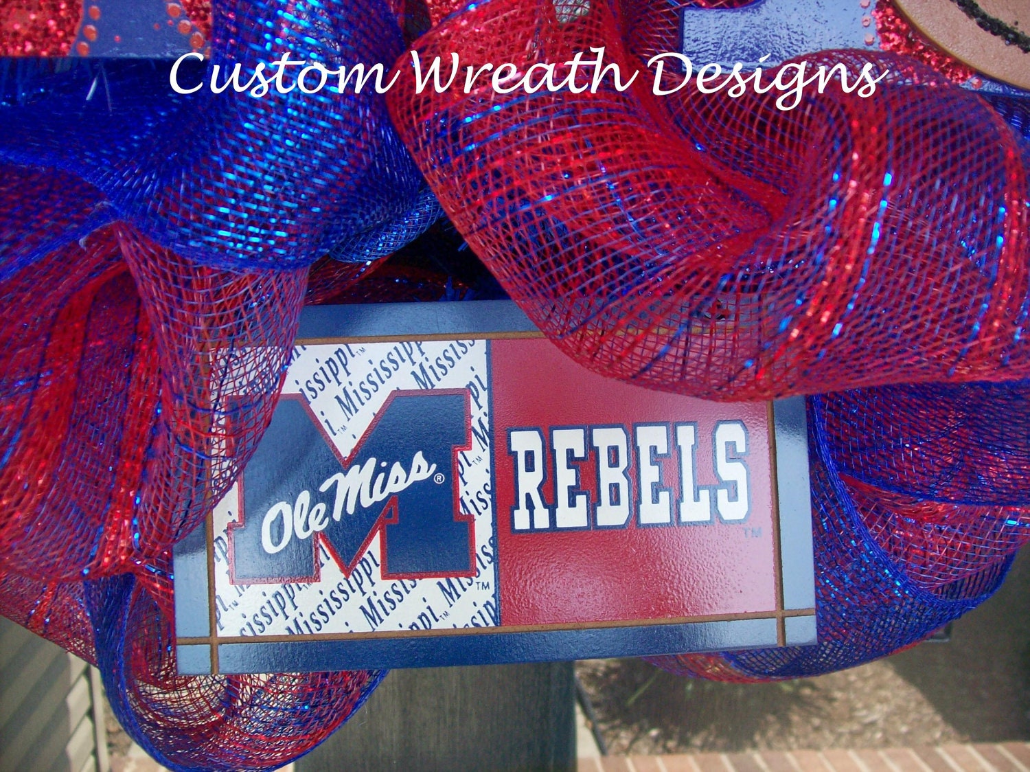Deco Mesh Ole Miss Fan Wreath