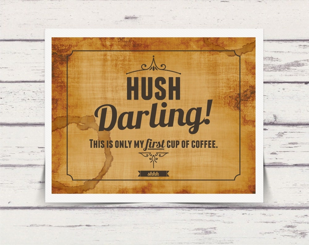 Items similar to Typography Printable First Cup of Coffee 8x10