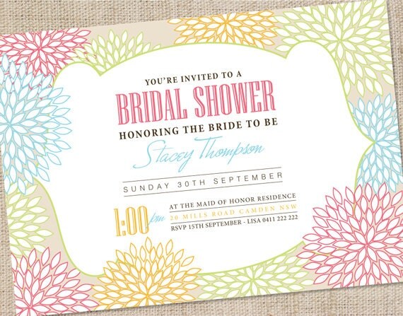 Printable Custom Bridal Shower (or any occassion) invitation - Spring in Bloom Il_570xn