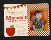 Apple of Our Eyes Harvest Fall Birthday Invitation Digital File YOU-PRINT Il_170x135