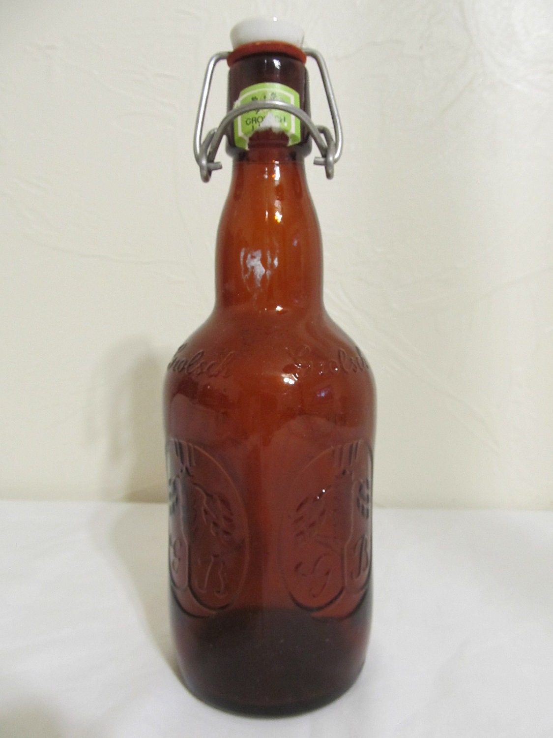 Items Similar To Vintage Grolsch Lager Beer Bottle Amber Brown Glass Ceramic Cap Metal Flip Lock