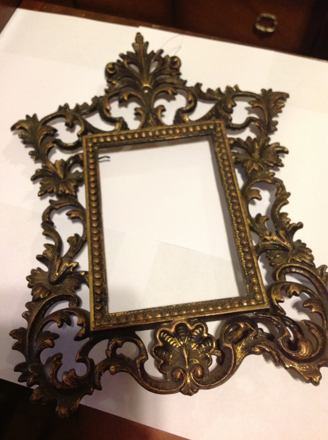 Antique Heavy Wrought Iron Picture Frame Italy by MotorcycleMamas