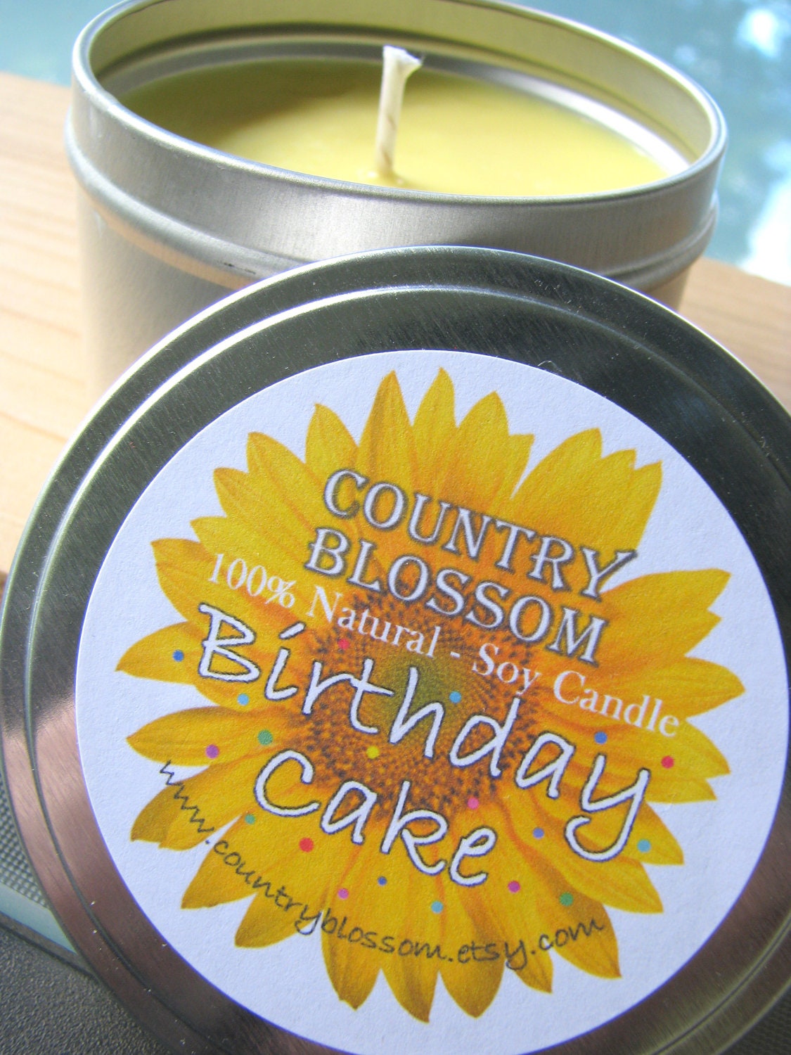Birthday Cake 8 oz Tin Soy Wax Candle