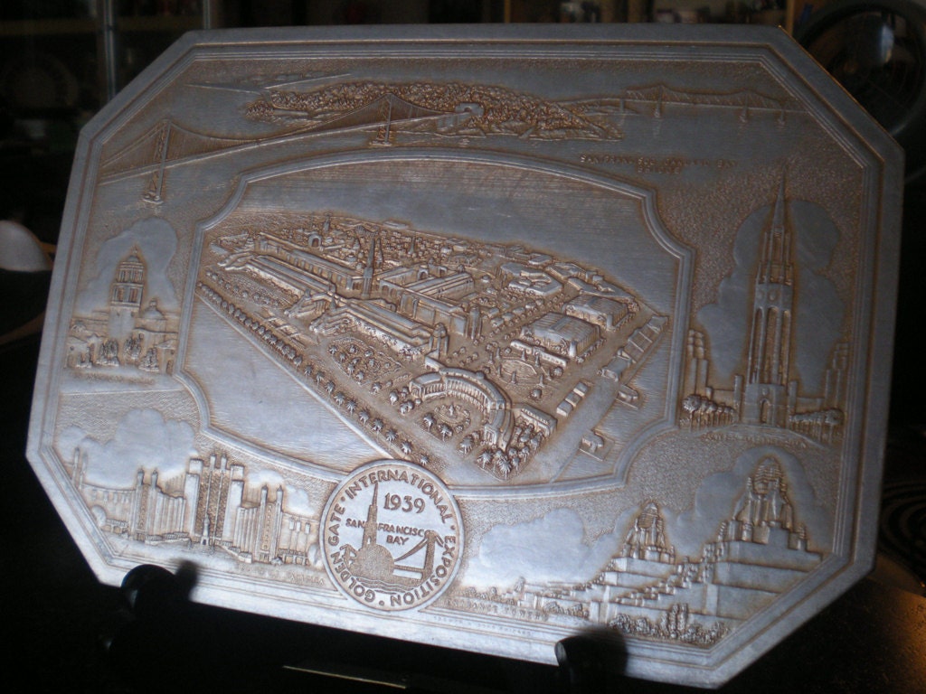 1939 Golden Gate International Exposition Souvenir Trivet San Francisco World's Fair