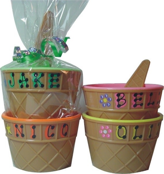 Personalized Ice Cream Bowl with Spoon by MakingItPersonalinc