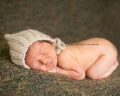 Newborn Biscuit Photography Prop Bonnet hat- Many color choices- Knit Baby Hat- Newborn Knit Hat- Baby gift