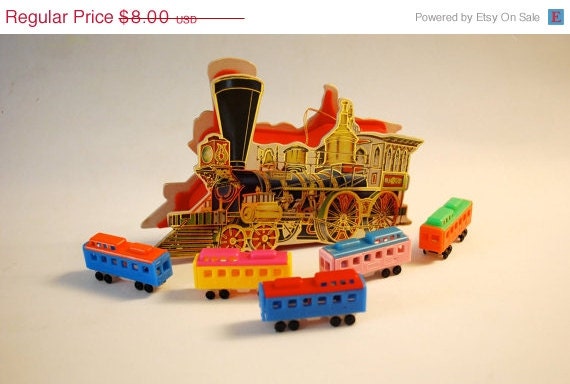 ON SALE Shackman & Co Train Set 5 Pieces In Train Ornament 1983 - WonderlandToys