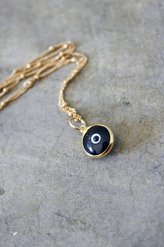 BLACK evil eye necklace