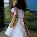 Clearance priced - 30% off - American Girl linen princess seamed vintage style dress, with hairbow