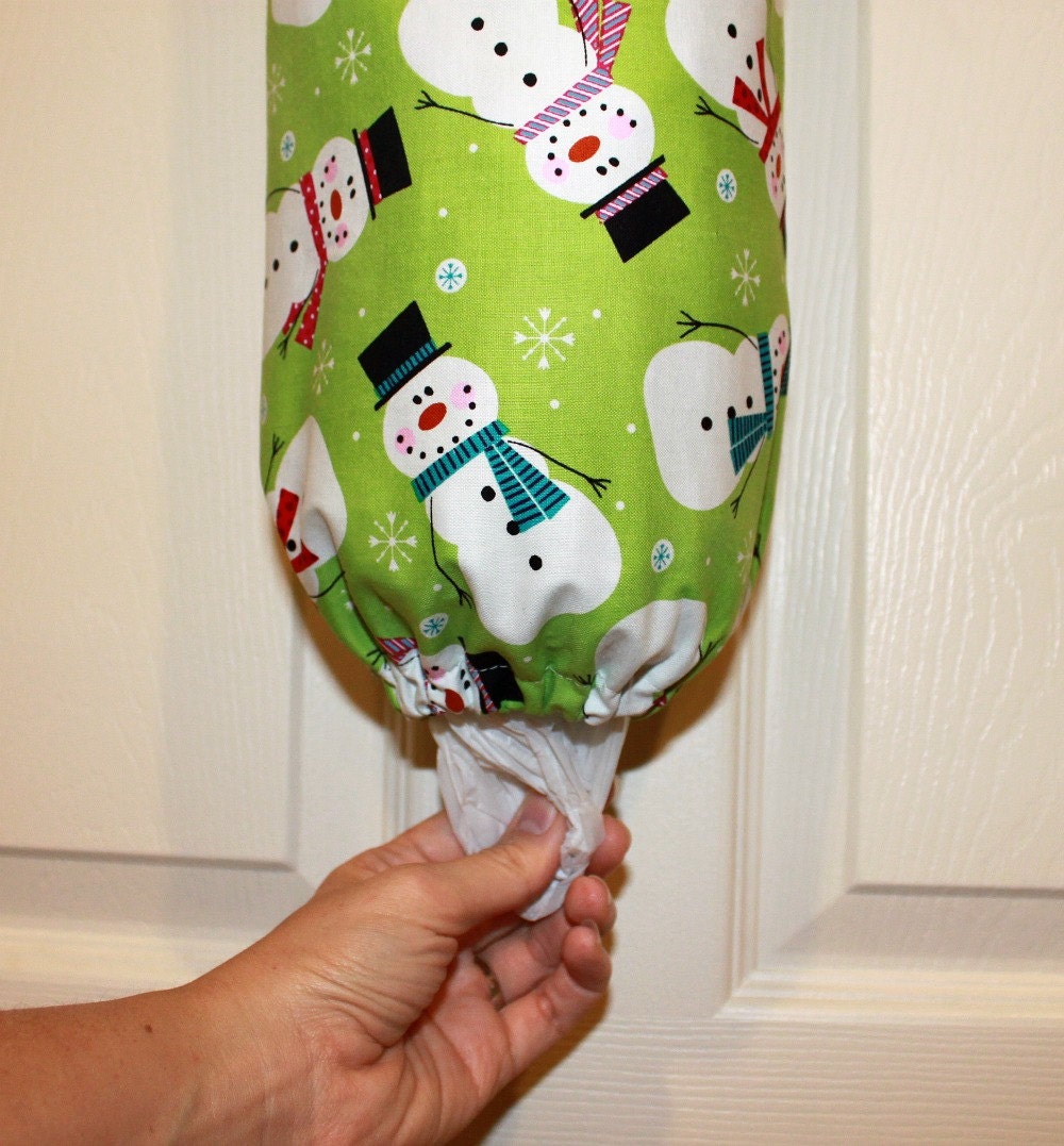 Fabric Plastic Grocery Bag Holder Dispenser--Christmas Design ...