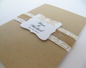 Rustic Pocketfold Wedding Invitation Suite, Vintage Chic - 99 Cent Sample