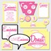 Pajama-O-Rama Theme Chevron Birthday Invitation - FULL PRINTABLE COLLECTION - Pink & Yellow Chevron - Cakes Likes A Party
