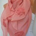 Tea Rose Scarf - Cotton Scarf Shawl - Cowl Scarf - fatwoman