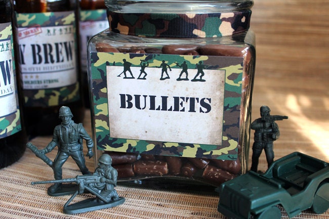 Army Men Party Labels - DIY PRINTABLE FILE - Boys Birthday Party Il_570xn