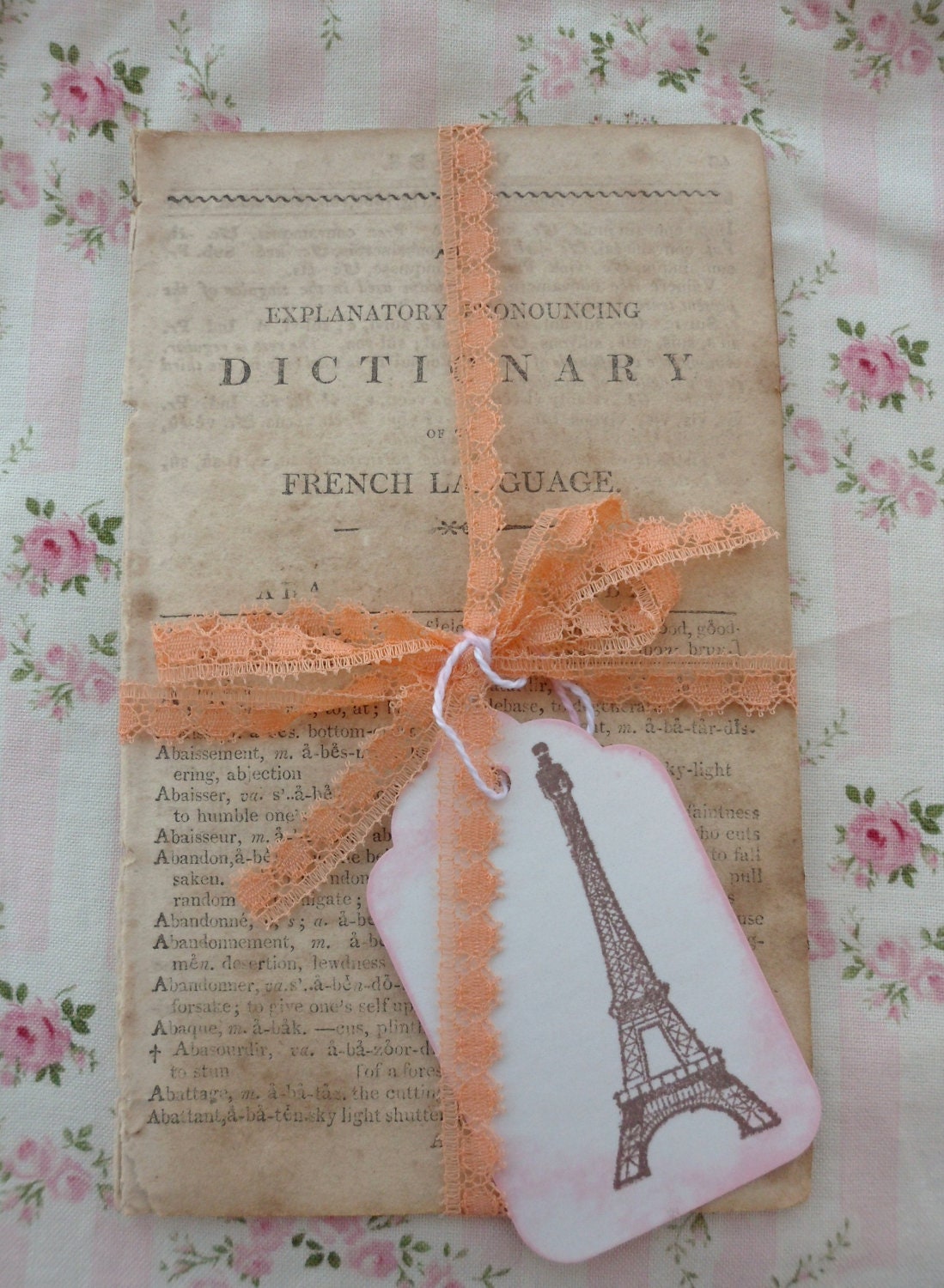 Vintage French Pronouncing Dictionary Pages (10) - FrillyFrouFrouPlus2