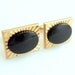 Swank Cuff Links - Black Onyx and Gold Tone