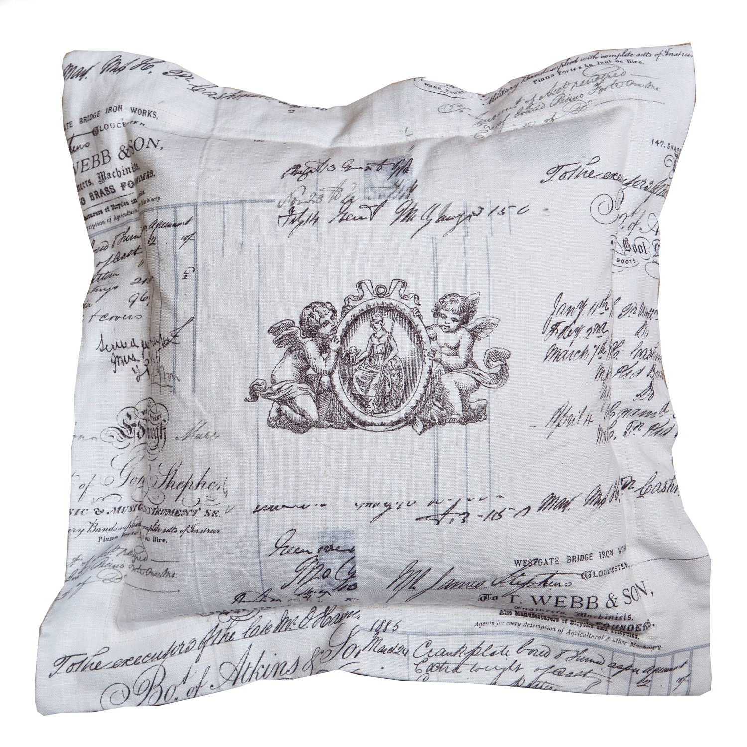 Linen oxford border cushion