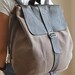 Leather and Canvas Backpack - Brown Leather and Light Brown Canvas