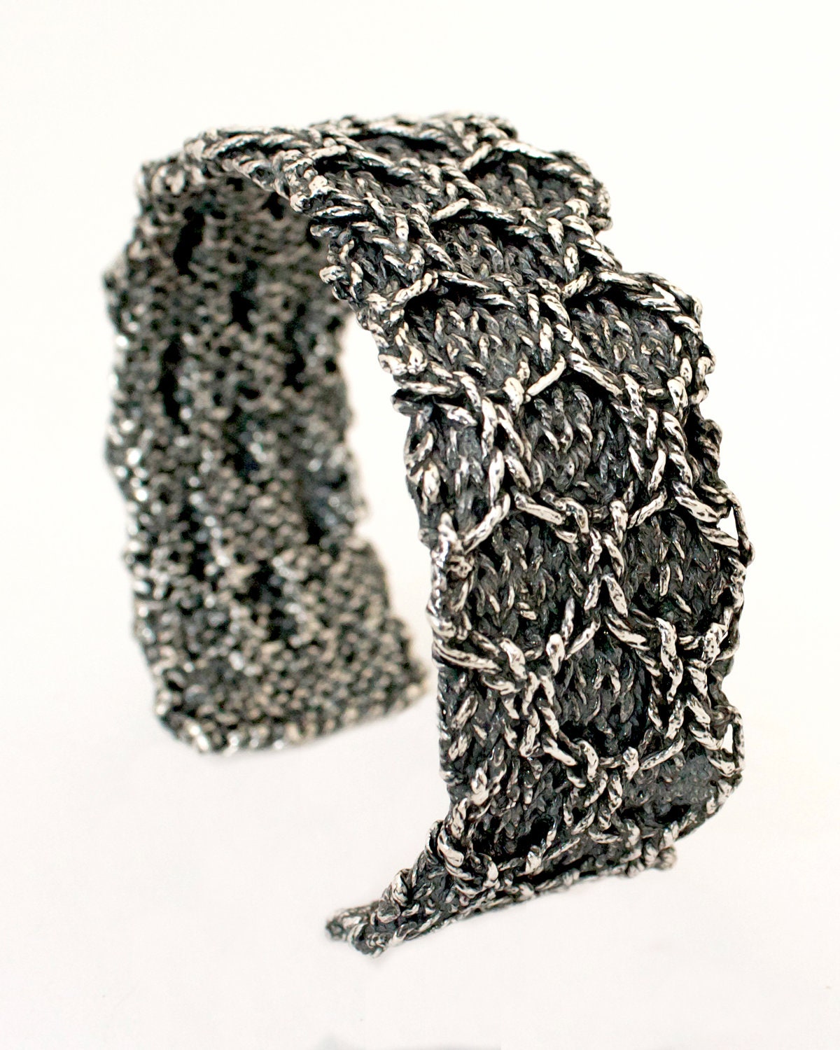 Items similar to Hex Cable Knit Cuff Bracelet Made to Order on Etsy