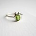 Green Dog Ring, Peridot and Sterling Silver