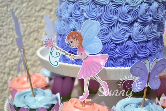 Fairy Garden (immediate download) party printable cupcake toppers Il_570xn