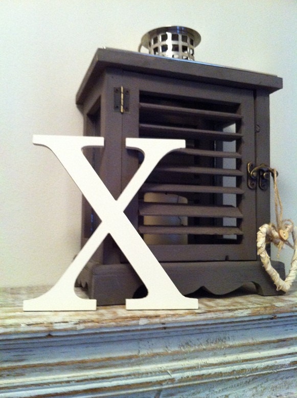 Handpainted Wooden Wall Letter - 'X' - New Times Roman - 8"