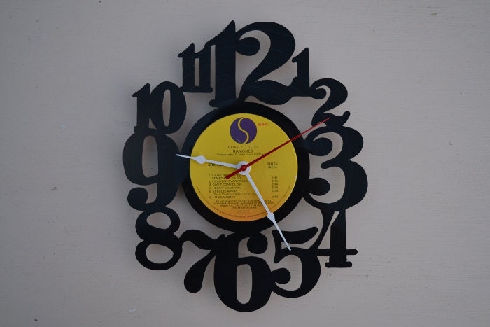 Vinyl Record Wall Clock (artist is The Ramones)