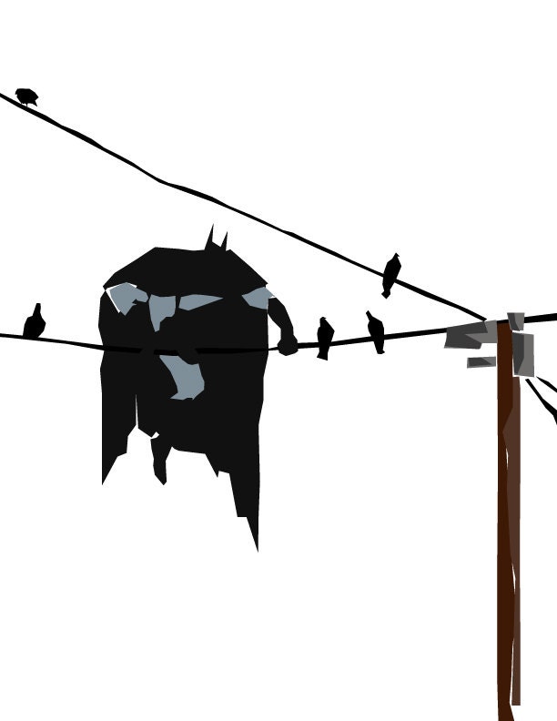 Bat on a Wire - 8.5 x 11 Print