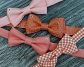 boys easter tie -- boys coral tie -- orange gingham tie -- peach bow tie -- toddler bow tie -- newborn easter tie