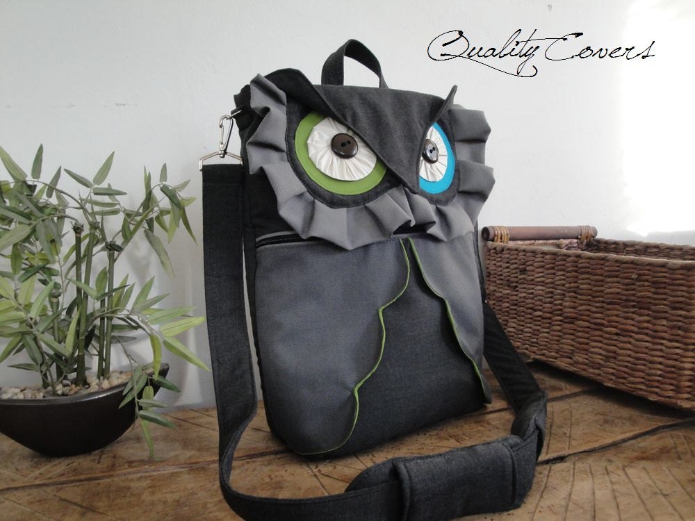 Кабриолет Рюкзак - Настраиваемые сумка ноутбук - OWL в темно-серый / ноутбук отсек / Сумка / Сумка