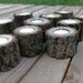 25 Wood Log Tea Light Candle Holders for Woodland Wedding. Black Walnut. All Natural. Rustic. 7 Hour Tea Light Candles Included.