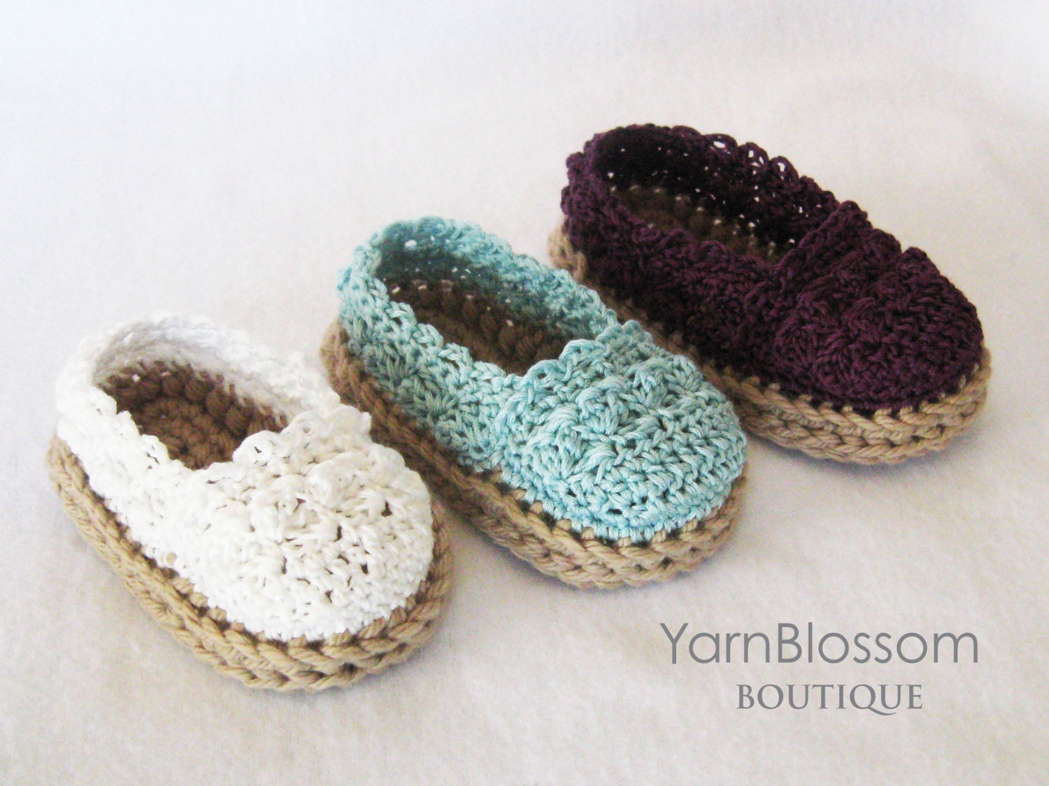 CROCHET PATTERN Baby Girl Espadrille Shoes 4 sizes included from 012 