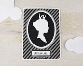 White Brooch Cameo - Antler Girl - Hybrid Deer