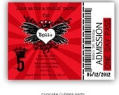 Rock Star Full Invite  TIcket  Digital Custom Invitation Card  PRINTABLE