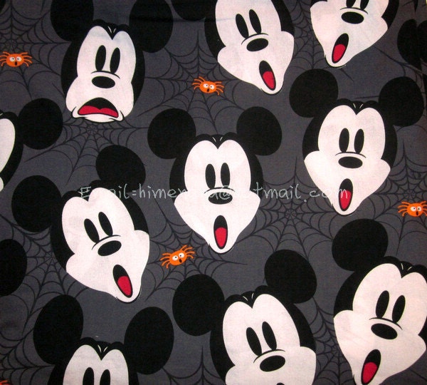 mi065 - 1 Yard Cotton Fabric - Mickey Mouse Halloween Halloween (W140)