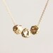 Gold Nuggets Necklace - small golden nugget trio on 14k gold filled necklace by petitor, stocking stuffer