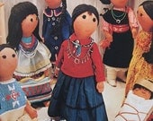 vintage INDIAN DOLLS sewing pattern (six dolls & baby) (70s)