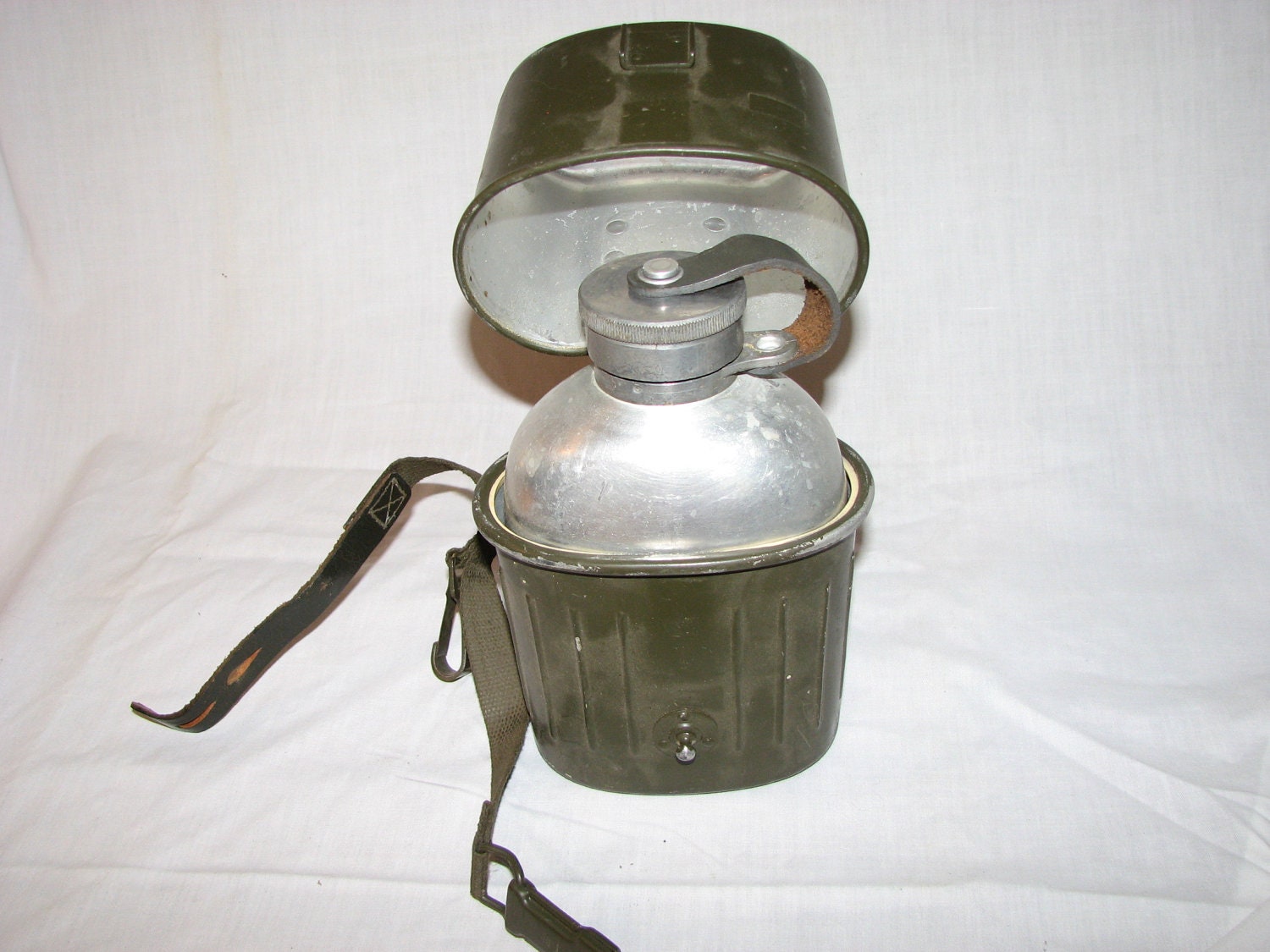 Vintage Army Canteen Cooking Set by thelongacreflea on Etsy