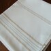 White Tablecloth Gold Metallic Stripes Vintage