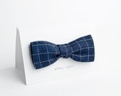 Navy bow tie - double sided