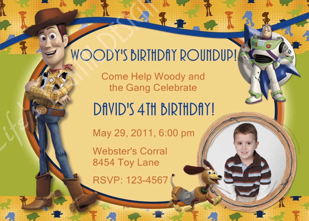 Toy Story Birthday Invitation Woody, Buzz Lightyear and Jesse Photo Option Customizable Printable