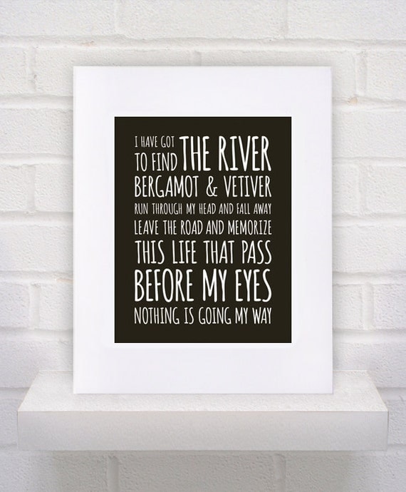 Items similar to REM Lyrics Find the River 11x14 poster print on Etsy